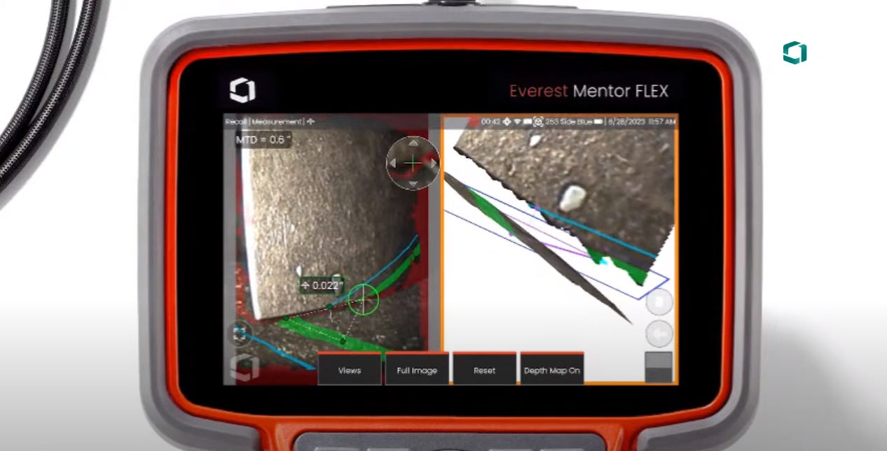 Everest Mentor Flex 3D Stereo Measuremenr. Endoskop Mentor Flex #D Stereo Meranie.